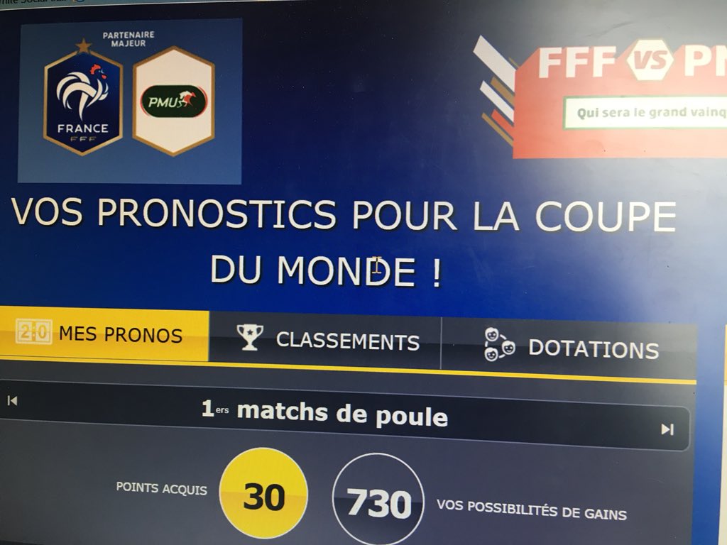 igrosdemouge's tweet photo. @mhennessy_pmu @lepage_vanessa @Elodie_Dierick La compétition bat déjà son plein entre les collaborateurs @_PMU @FFF #concoursdepronos #CoupeDuMonde2018 https://t.co/yVpzLUDnjr