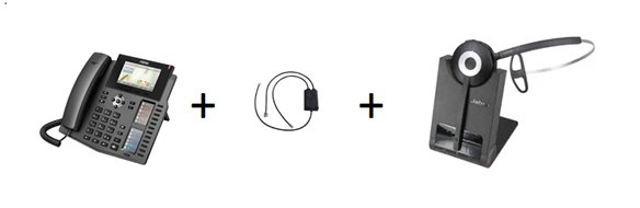 We hebben voor u een select aantal Fanvil toestellen in combi met een Jabra headset samengesteld:

Fanvil X6  +EHS-20+Jabra Pro 920
Fanvil X5S+EHS-20+Jabra Pro 920
Fanvil X4+EHS-20+Jabra Pro 920
Fanvil X3SP+EHS-20+Jabra Pro 920
 
Voordelig draadloos bellen dan bundel bestellen!