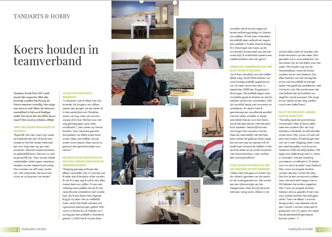Hoe je koers houdt in teamverband? Lees nu het interview met tandarts-implantoloog Frank Post in Dentz! bit.ly/2HKKT7G