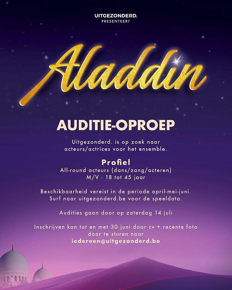 AUDITIES ! #uitgezonderd #musical #aladdin