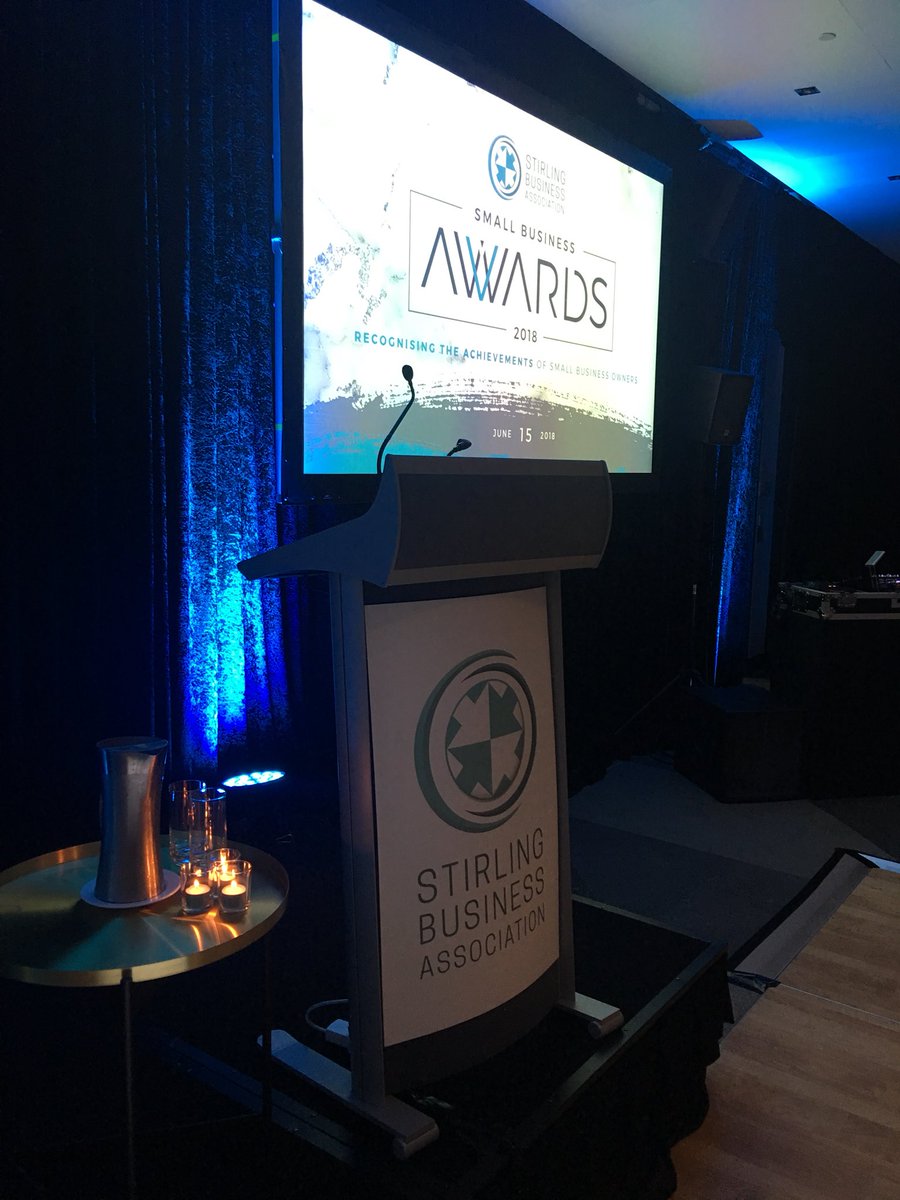 All set for the for the #SBAawards #stirlingsmallbusinessawards at @pcec Reward for another great year of hard work for the best in the business @perthbrk @Mix945Perth