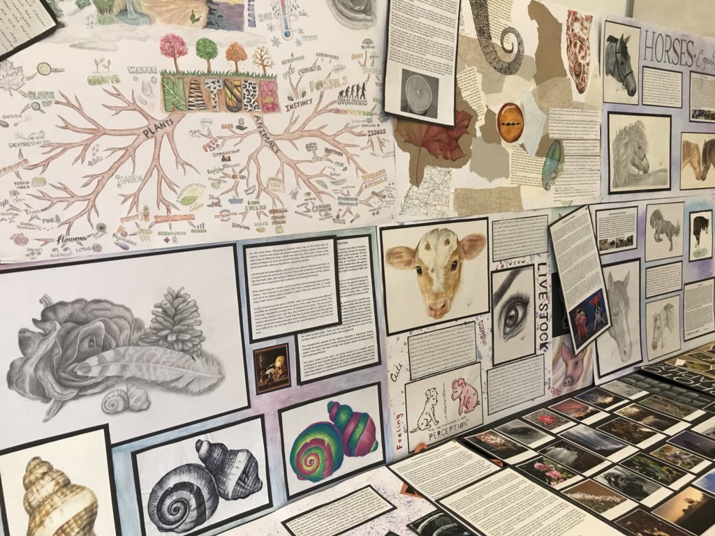 BryntirionComp's tweet photo. Some fantastic artwork on display by our Year 11 GCSE @BryntirionART students! Exhibition dates will be announced soon! https://t.co/1mWoNJ8hER