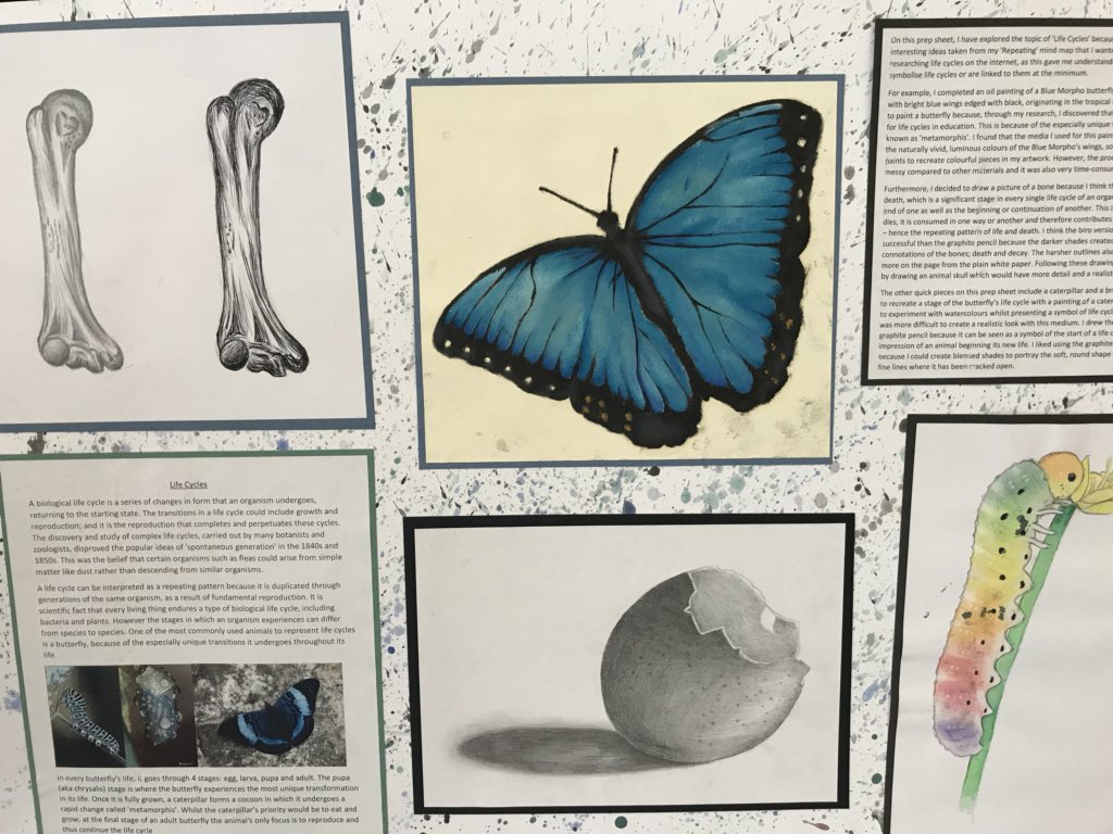 BryntirionComp's tweet photo. Some fantastic artwork on display by our Year 11 GCSE @BryntirionART students! Exhibition dates will be announced soon! https://t.co/1mWoNJ8hER