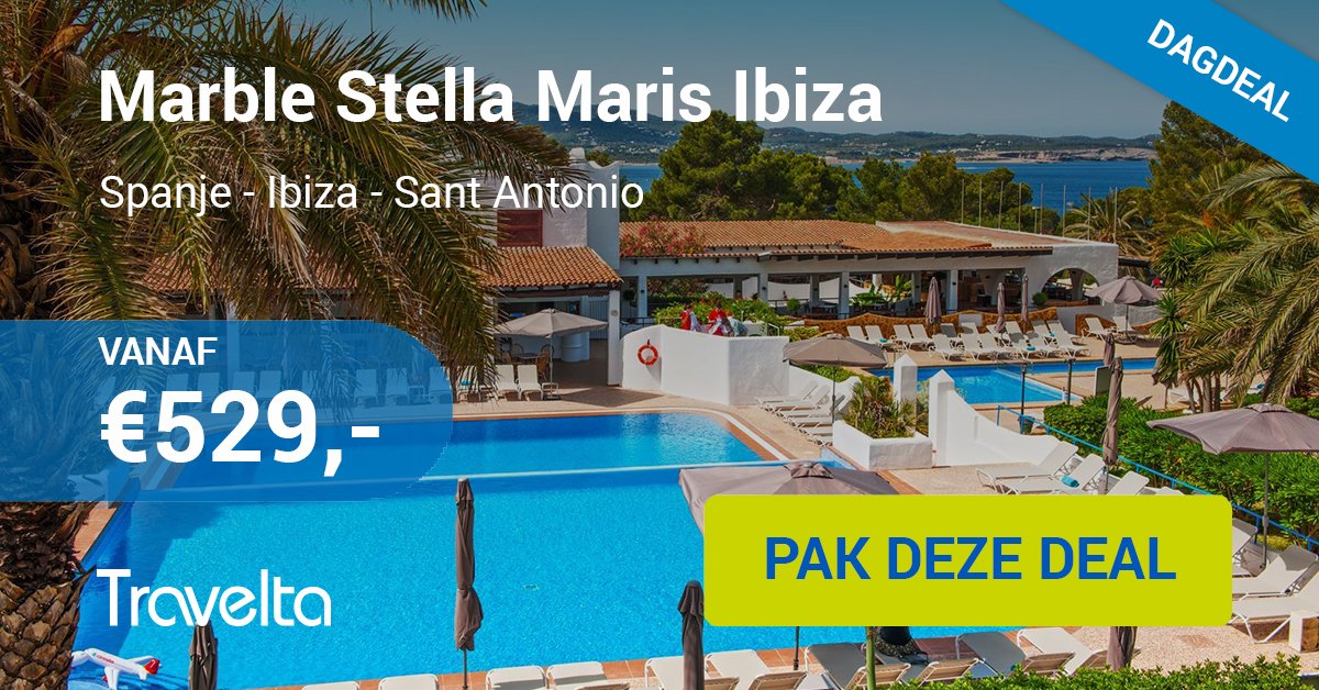 Travelta's tweet photo. Dagdeal 15 juni: Marble Stella Maris Ibiza - Ibiza
8 dagen All Inclusive vanaf €529,- p.p. ➜ https://t.co/X3IZ3mGweR https://t.co/p72v77uJ5Z