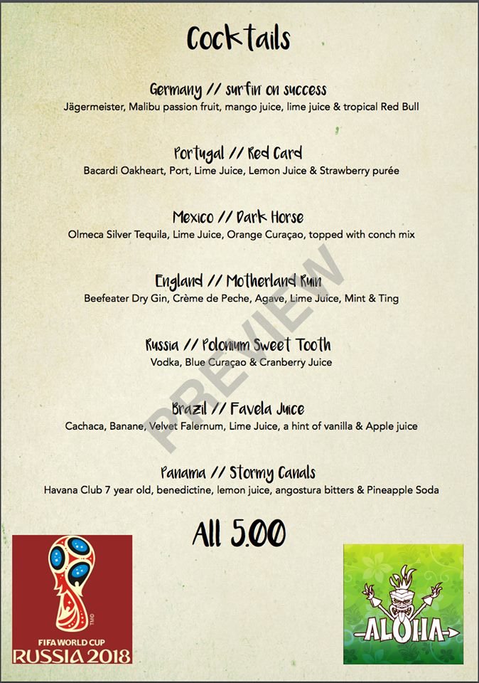 World Cup | Limited Edition Menu | All Cocktails £5 | Enough said! ⚽️🏆⚽️ #WorldCup #tiki