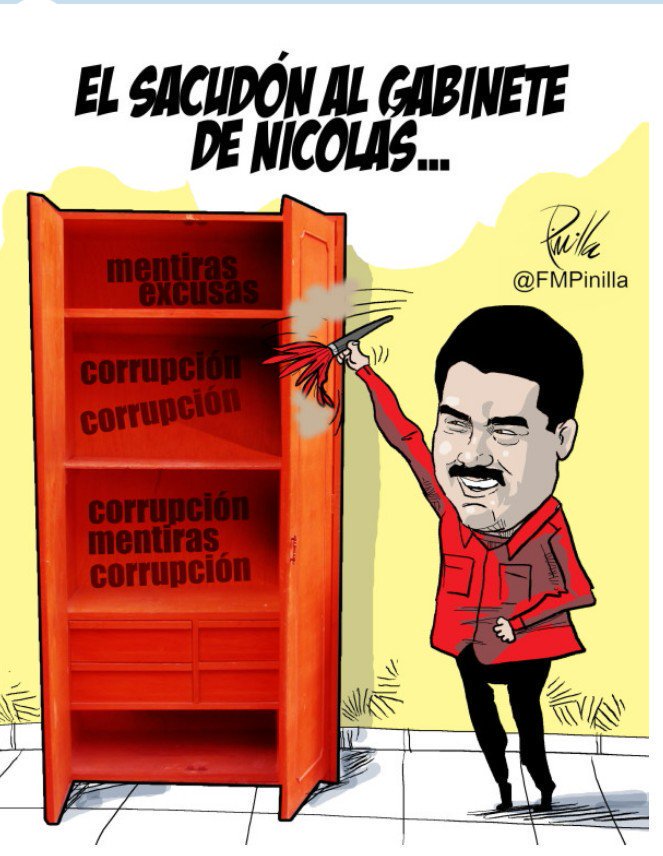 CaricaturasVe's tweet photo. Nicolás busca lavar la cara de su gabinete de ministros. Solo mueve a los mismos incapaces de cargo. Un juego que hace de vez en cuando, sin ningún resultado positivo.
Caricatura de @FMPinilla https://t.co/a6S3w5yFjn