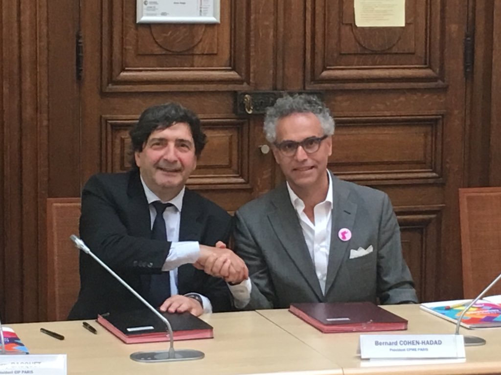 CPMEParis's tweet image. Signature de la convention entre la @CPMEParis et la @CCI_75 #TPE #PME #Entreprises #Paris