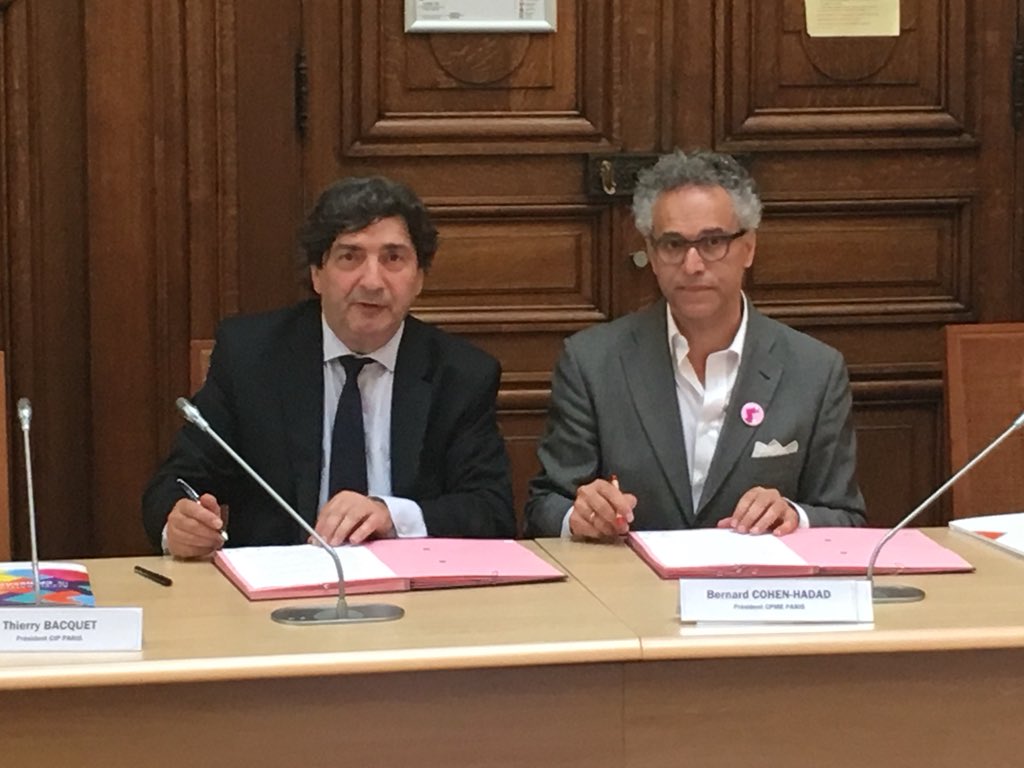 CPMEParis's tweet image. Signature de la convention entre la @CPMEParis et la @CCI_75 #TPE #PME #Entreprises #Paris