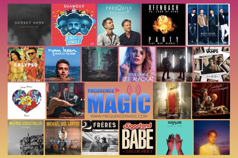MagicFrequence's tweet photo. Les nouveautés #Playlist @MagicFrequence: @2Freres @AlecBenjamin @theREALboyzone @LiseAuvolat @SheryfaOfficiel @JulienGranel @Kodaline @Ofenbachmusic @presquils @RyanKeen @GotainerOff #Shanguy @SunsetSons @Wilfred_LeB... Bon week-end à tous avec https://t.co/wPDP0HCTRJ https://t.co/U9VoPMZ0Oz