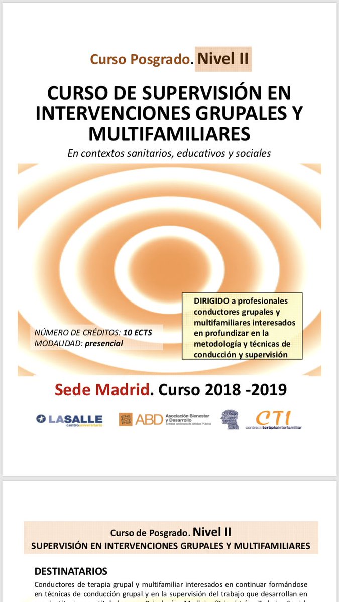 MateosPatricia's tweet photo. Curso de Supervisión de intervención grupal multifamiliares https://t.co/AxGdZ75m48