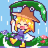 洩矢諏訪子 「あめうけざら #dotpict 」|くまもとのイラスト