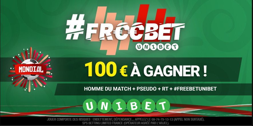 💥SUPER FREEBET #CM2018💥 Qui sera l'homme du match de #EGYURU ⚽️? 💶Super #Freebet 💶 de 100€ à gagner après tirage au sort ! (TAS le 16/06)