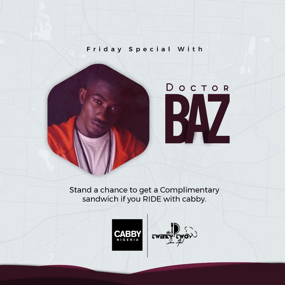 cabbynigeria's tweet photo. Ride with @Cabbynigeria to today's #FridaySpecial with @dr_barz at @The22_0spot and stand a chance to get a complimentary sandwich. 
Let's take you there in style😎 #ridesafeph #RideWithPride #ridewithcabby #CabbyExperience https://t.co/DBQuYUFHjc