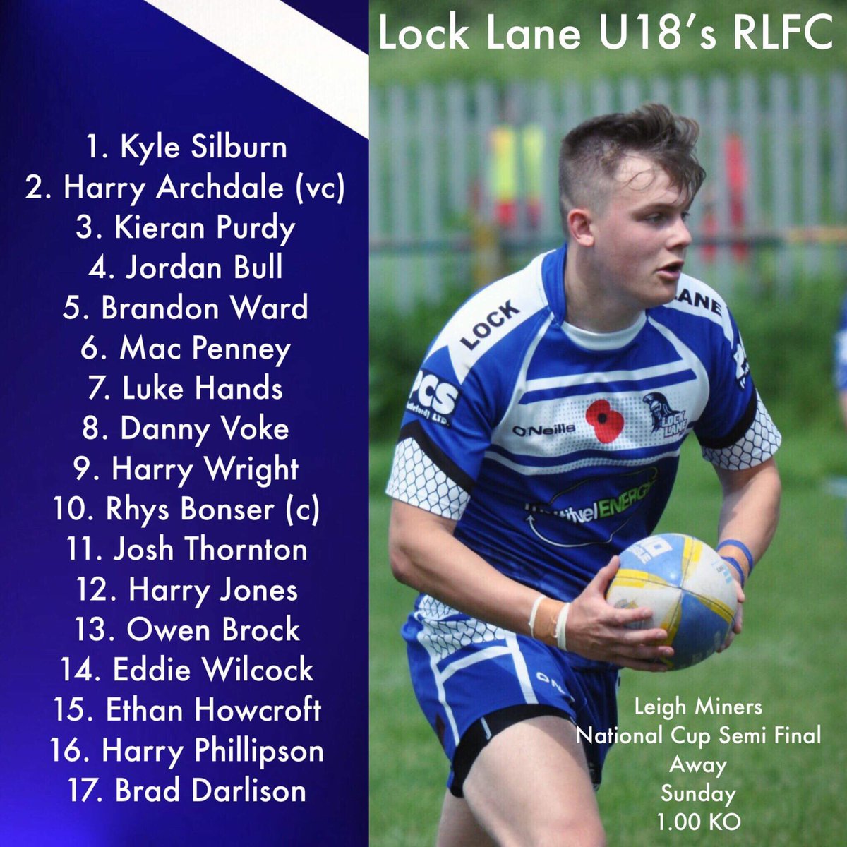 National Cup semi final squad away at Leigh Miners, 1 o’clock kick off, still space on the bus if you wanna come cheers the boys on 🔵⚪️ #UTL #AwayDay #CupSemi