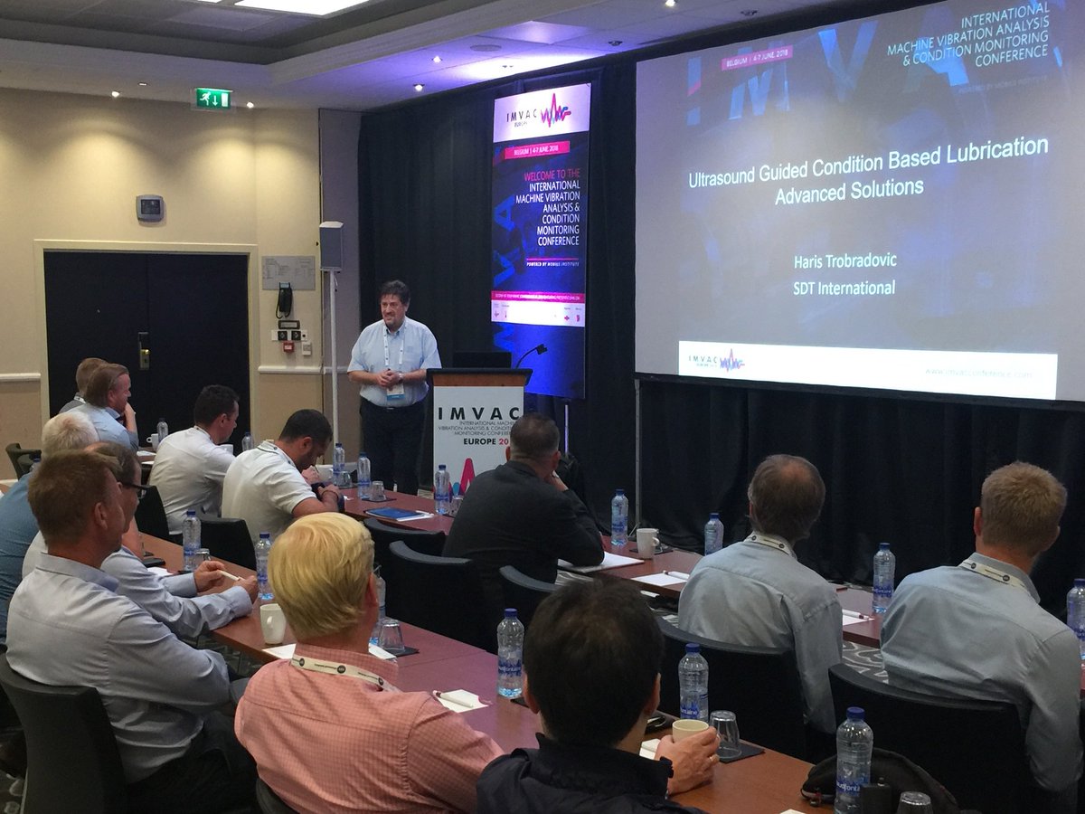 SDTUltrasound's tweet photo. Last week our Haris Trobradović gave a workshop “Ultrasound Guided Condition Based Lubrication Advanced Solutions” and was rewarded for the best presentation at #IMVAC. Thanks to all attendees for your votes! Hear More about our Lube Solutions: https://t.co/N6DTmyBHYF https://t.co/TrLQ4dqr38
