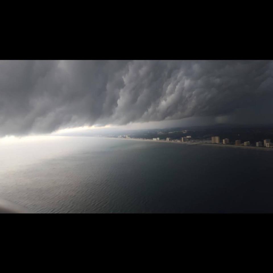 jamiearnoldWMBF's tweet photo. The view from a plane landing at MYR during yesterday's storms.  From Jennifer Stepp Hall. https://t.co/Ec6JLKWxik