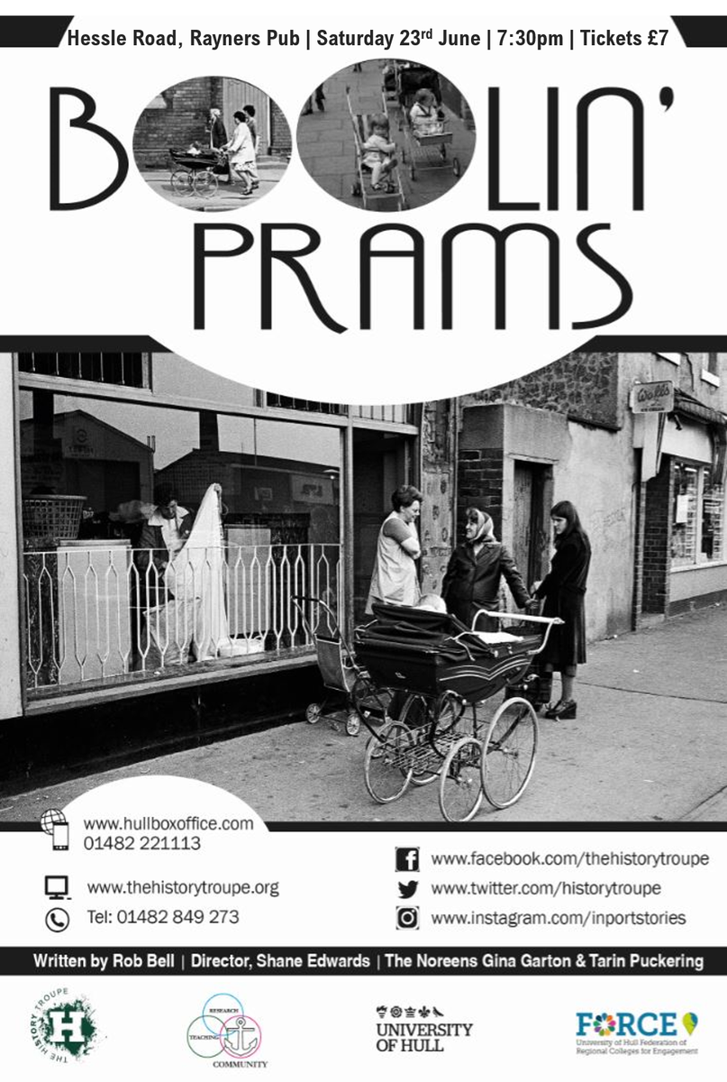 🎭BOOLIN' PRAMS | Saturday 23rd June | Rayners Pub on Hessle Road | 7:30pm 

Don't Miss Out and get your tickets here: hullboxoffice.com/events/boolin-… …

#Hull #Theatre #Local #Stories #HiddenHistories #MakingHeritageHappen #Writing #Community #HullLegacy <a href="/tarinmarie92/">Tarin Puckering</a> <a href="/GinaGarton/">Gina Garton</a>