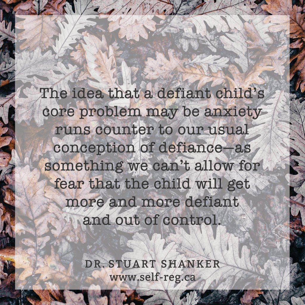 Does the idea of reframing oppositional kids as anxious kids challenge your thinking about how to wield authority with children Or does it fundamentally change the way you look at defiance? #Shanker365 #Day166 #SelfReg