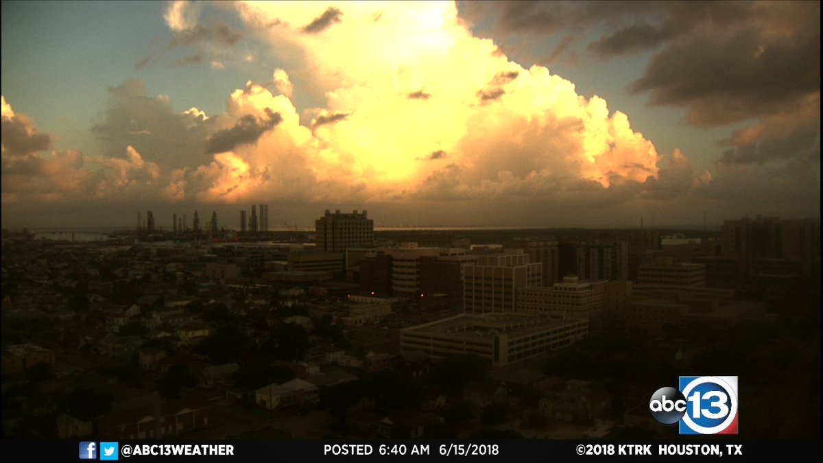 This cloud west of Galveston is loaded with moisture, but the deeper tropical moisture doesn't arrive until Sunday. abc13.com/doppler