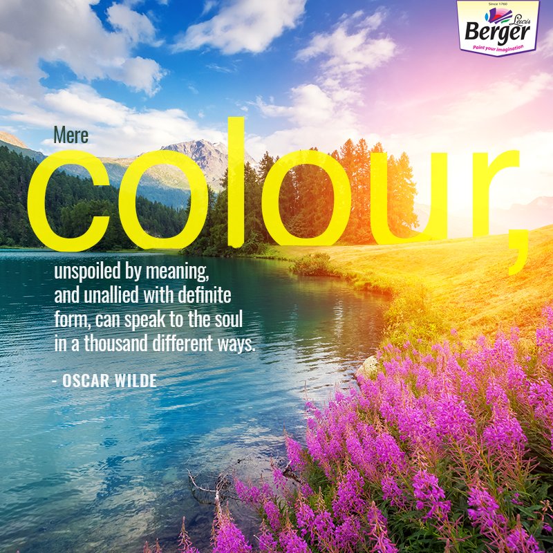BergerPaintsInd's tweet photo. Do colours press the pleasure button in your brain? #ColourQuote https://t.co/LPBXdy4eOv