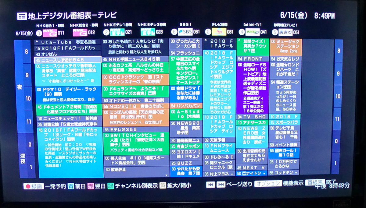 静岡 県 テレビ 番組 表