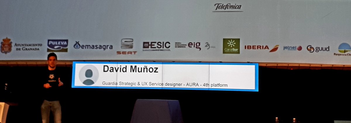 Emasagra's tweet photo. El nuevo asistente virtual y solucionador de problemas #HelloAura nos lo presenta @Telefonica en #TATGranada6 https://t.co/7eIC9NrR5n