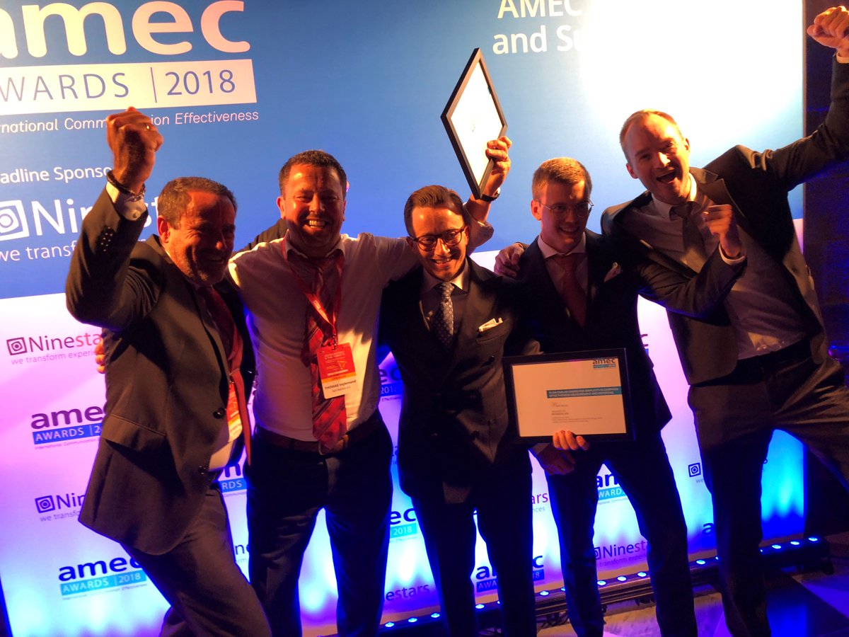 Last night <a href="/InfomediaDK/">InfomediaDk</a> won two awards at this year's #amecsummit in the categories »Best measurement for a not-for-profit campagin« and »Plain English award for simplicity in campaign effectiveness measurement and reporting« 🎉🍾 ow.ly/1Szt1017FcZ