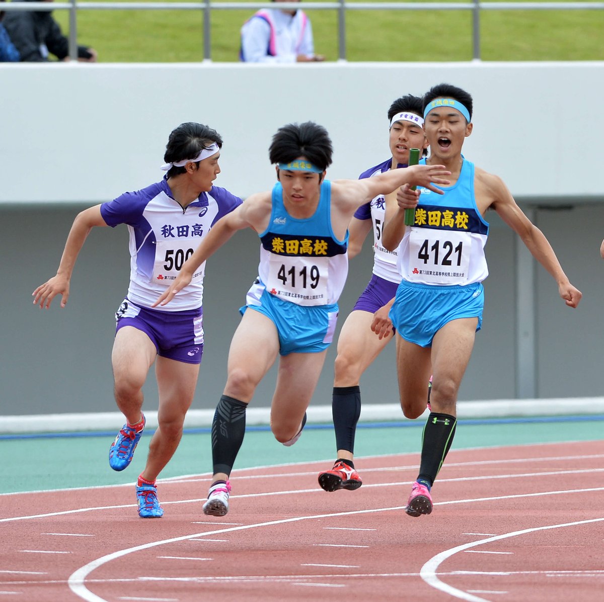 東北高校陸上 は15日、男子 #400メートルリレー は #柴田 が同じ