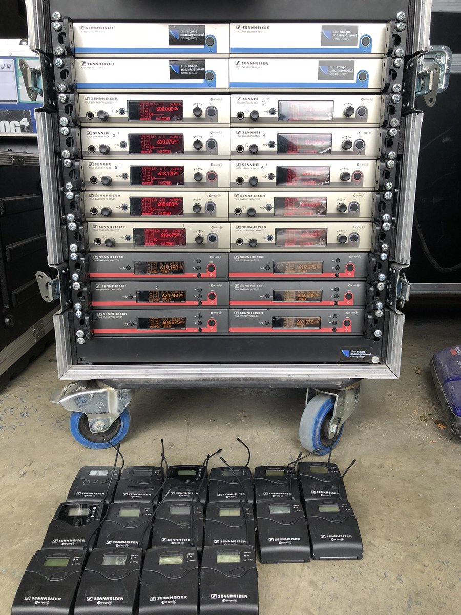 TheStageMC's tweet photo. Radio mics and moving lights in prep today for forthcoming live events. #liveevents #lighting #sound #macquantum #sennheiser #radiomic #concert #tour #rental #hire #production https://t.co/CJK03bRssL