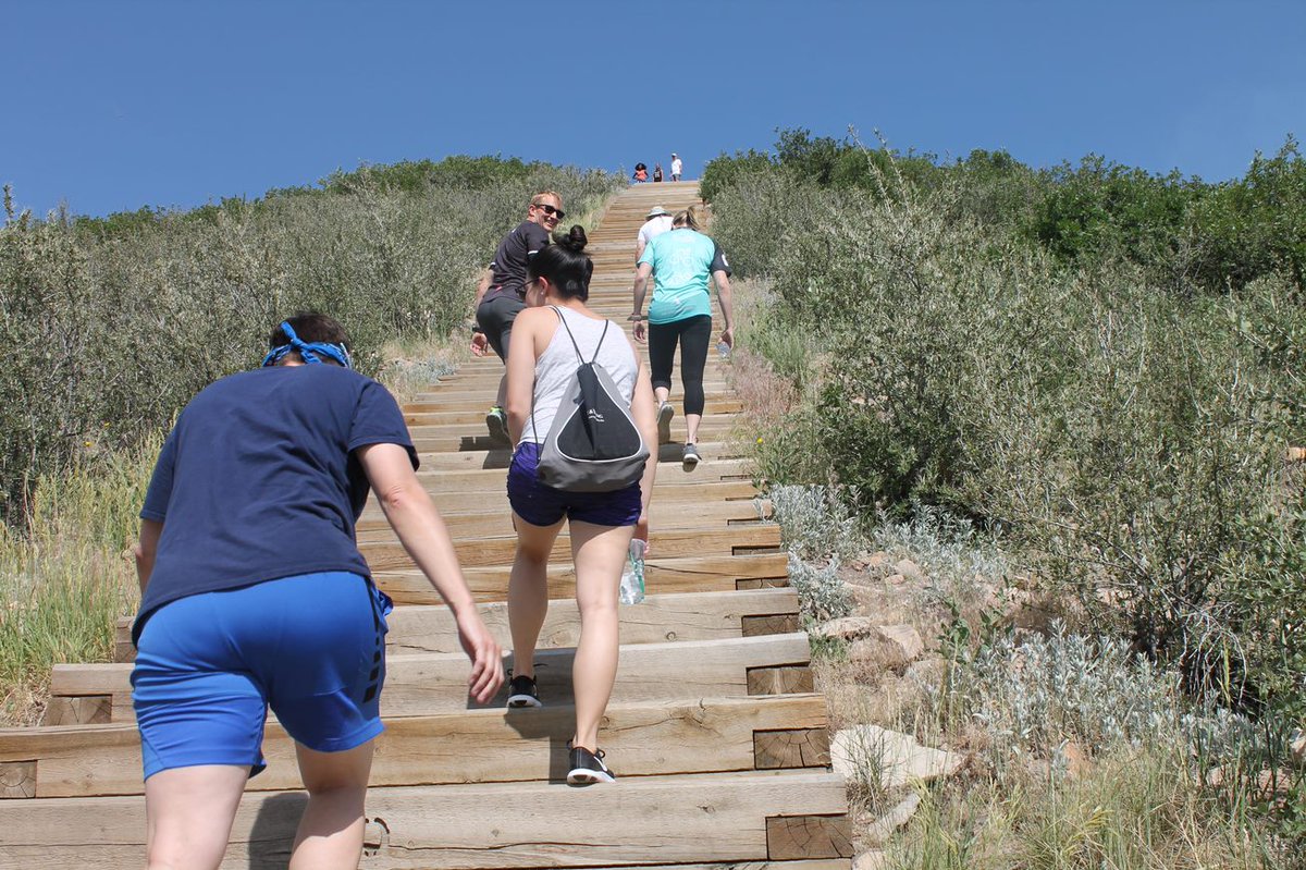 Atridder's tweet photo. A little exercise with coworkers is the perfect way to better relationships and learn to collaborate. Loved climbing high for  Global Sports and Inclusion day with @AdeccoGroup colleagues from around Colorado.  #WinYouth #GSID #hilltraining #win4youthambassador #w4yalumniproud https://t.co/jPJQHns8ZM