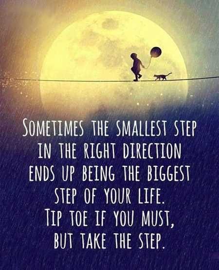 Sometimes the smallest step in the right direction ends up being the biggest step of your life. Tip toe if you must, but take the first step. 

#share #like #inspire #comment 

#positive #believe #energy #you #actor #producer #writer #moviedirector  #sagaftra #twitter #facebook