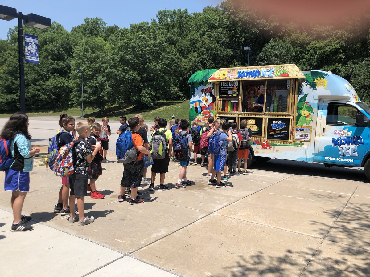 SHWPrincipal's tweet photo. Cooling off on a hot day @RMSSummerSchool with @KonaIceofArnold https://t.co/QoOMbeH22k