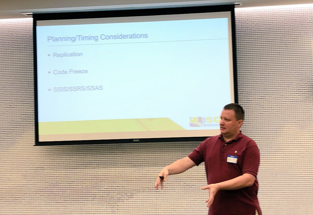 SQL_JAR's tweet photo. Learning to migrate SQL Server with @SQLCowbell . #SQLPalooza #NashBI #NashSQL https://t.co/yWlHHgAQs7