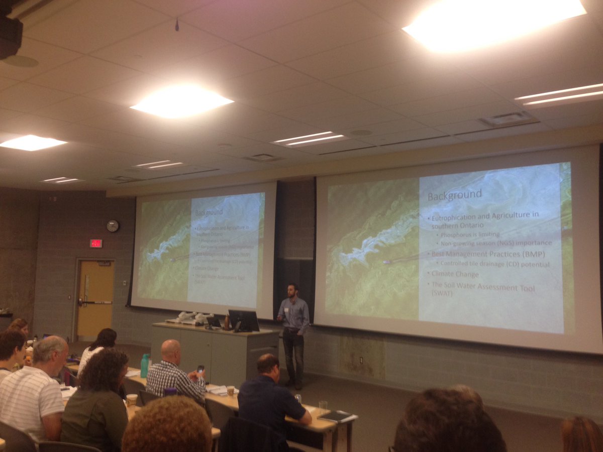 lam_vito's tweet photo. Workshop on Climate Change, Controlled Drainage and Water Quality continues! Karl presenting his work now #KarlsWorkshop #OntAg @merrinm @Ka1Ha0 https://t.co/9NNzgPlTFb