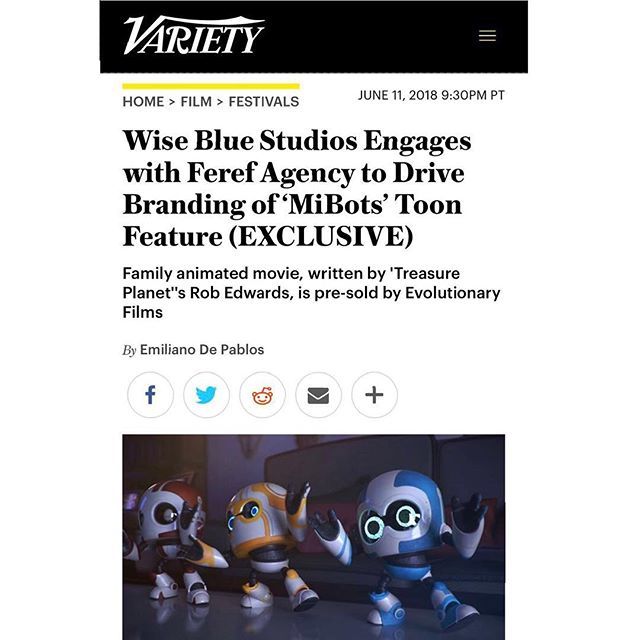 WiseBlueStudios's tweet photo. Our next feature “MiBots” on @variety! With @evofilmsuk and @ferefsoho #trades #annecy #annecy2018 #mifa #mifa2018 #animation #animationfromspain #robots #movies https://t.co/dcaxzI9iSM https://t.co/PSyqIZTKj3