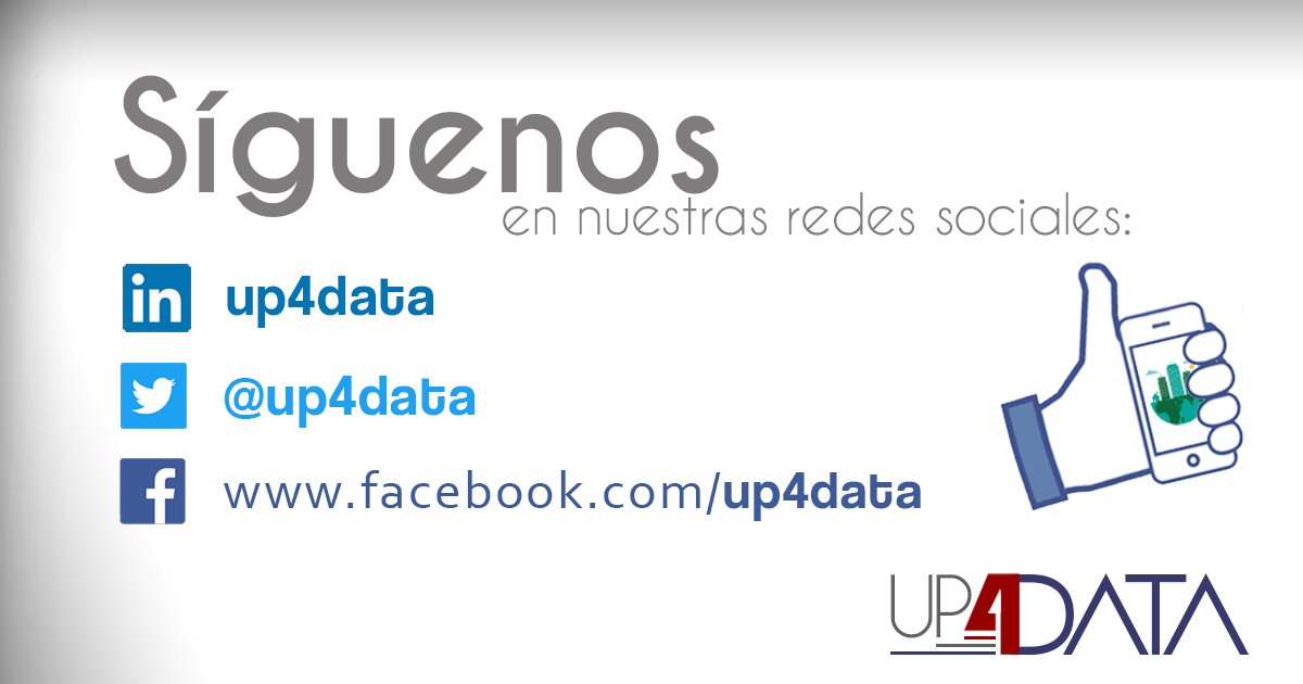 Up4Data's tweet image. Si aun no lo haces, puedes seguirnos a través de la página web y de nuestras redes sociales en Linkedin, Facebook y este twitter:

▶️ linkedin.com/company/113181…

▶️ facebook.com/Up4data-358853…

▶️ up4data.com
