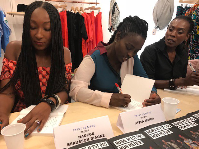 Retour sur la soirée de dédicaces « Noir n’est pas mon métier ». Merci à Aïssa Maïga, Firmine Richard, Magaajyia Silberfeld, France Zobda, Nadege Beausson-Diagne, Mata Gabin, Sabine Pakora et Marie Philomène Nga.
#NoireNestPasMonMetier
#MyProfessionIsNotBlack
