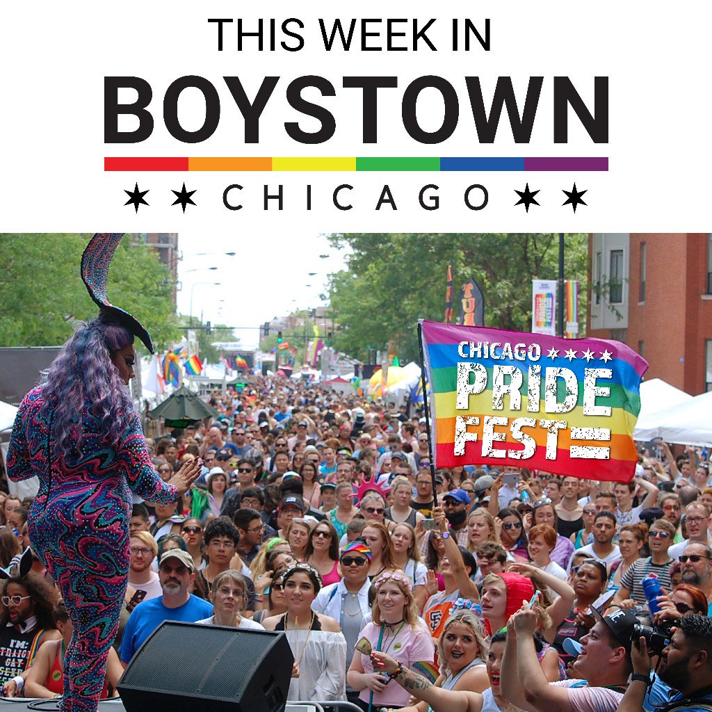 Northalsted's tweet photo. Your Guide to #CHICAGOPRIDEFEST - The big weekend is here! A joyous celebration of LGBTQ community with live music, three stages, top DJs, drag shows, pet parade, a fashion show, shopping, food &amp; drink, and more! https://t.co/ONDJAetJGP https://t.co/l8aFJHkRc0