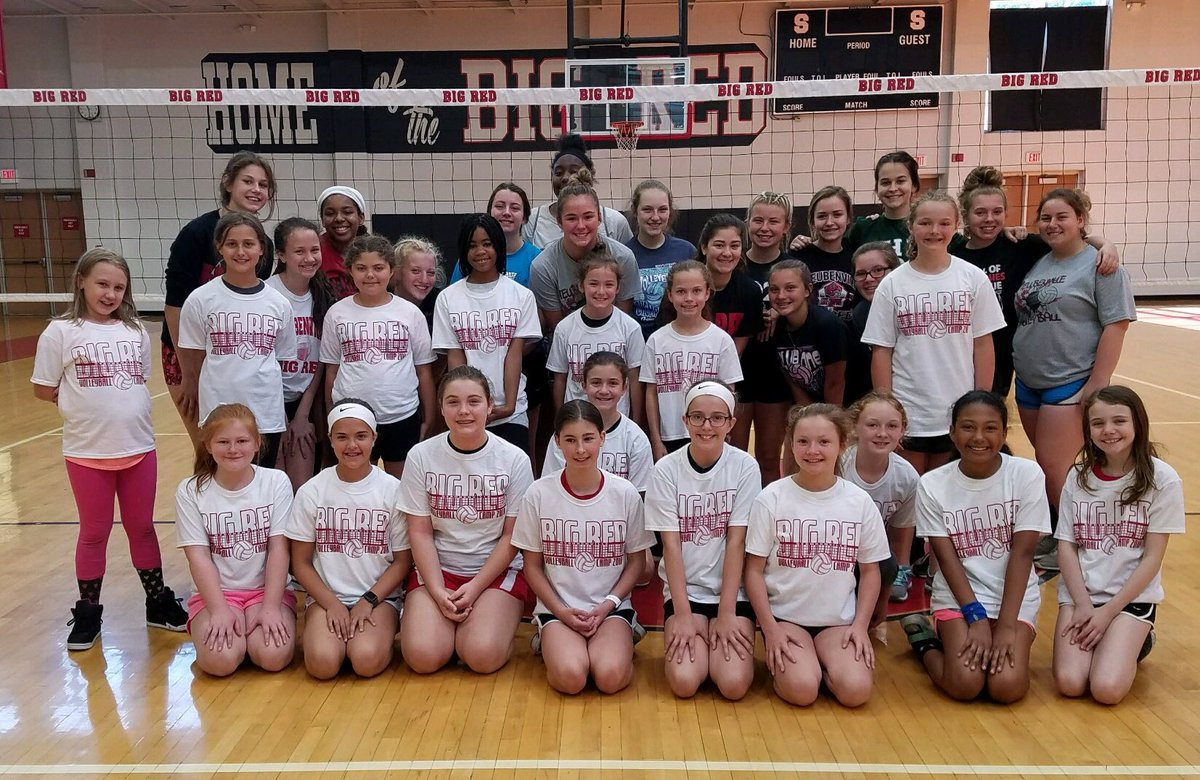 Thanks to the coaches, 4th, 5th &amp; 6th graders for taking part in the SHS volleyball camp. The 7th &amp; 8th grade camp will be Monday and Tuesday from 9am to 11am. The future is bright  #BigRedProud #JoinTheBEST.