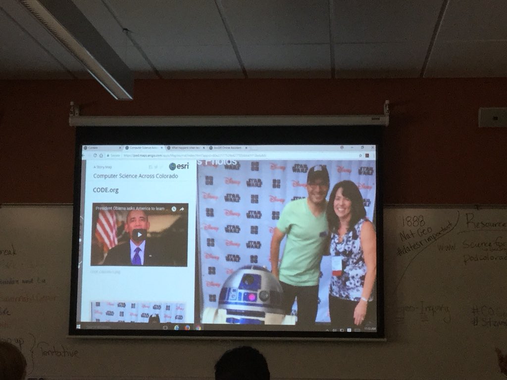 STEMisMyFuture's tweet photo. Want to see where #STEMEd and #TeachCode is going at #WMSSTEMGJ & in #WeAreD51? @SoCoDiveGuy1 using his @GeoInquiryAmbassador training to #GIS #GISisCODE #SparkOn change for kids. #EdChat #COGeoInquiry @EsriStoryMaps @NatGeoEducation @COGeogAlliance @KenHaptonstall @tina_granato https://t.co/FGXcJzcRq9