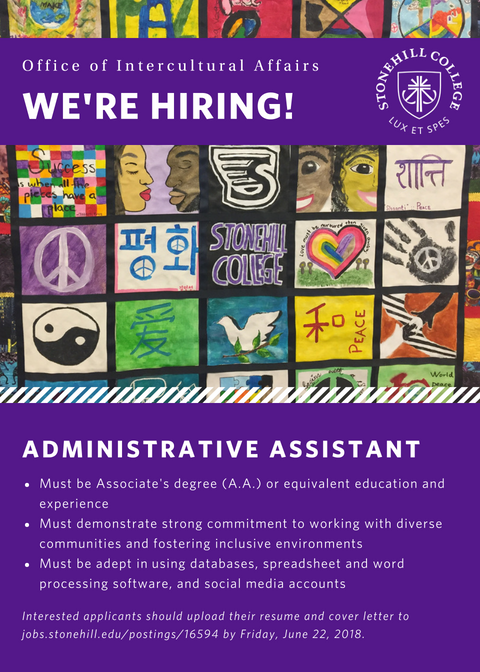 SCDiversity's tweet photo. The Office of Intercultural Affairs is seeking a highly engaged, creative, and inclusion-minded Administrative Assistant to join our team! Pass the position along to any and all interested! Applications due Friday, June 22, 2018! https://t.co/a9PO9H9zFB
