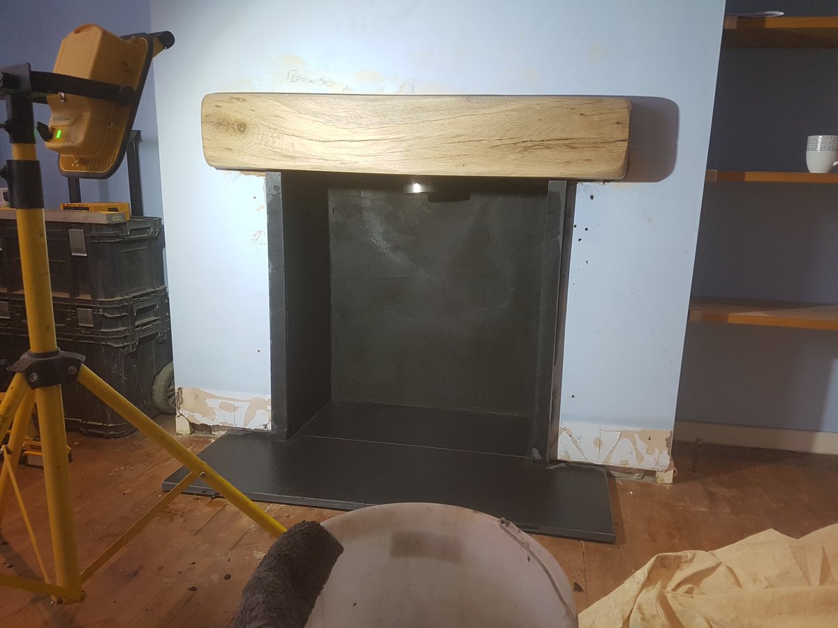 walls_your's tweet photo. @aradastoves Ecoburn widescreen, @SchiedelUK tecnoflex 316L as standard. Black render recess, riven slate hearth c/w slips and finished with one of our oak beams. @NewStoves https://t.co/lcPBtfll4x