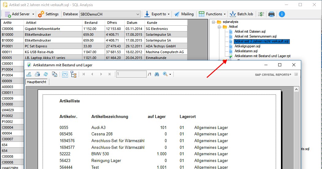 Now you can integrate Crystal #Reports in #SQLAnalysis simple and helpful. For beautiful prints.
#Database #SQLServer #ERP #Auswertungen
sql.petrani.ch