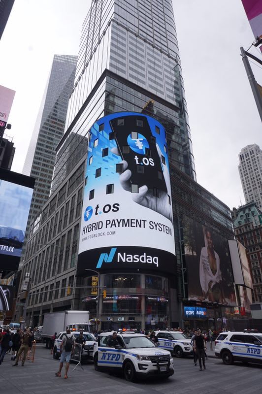 T.OS appeared on the big NASDAQ MarketSite, Times Square, New York

#toscoin #Cryptocurrency #TimesSquare #NASDAQ