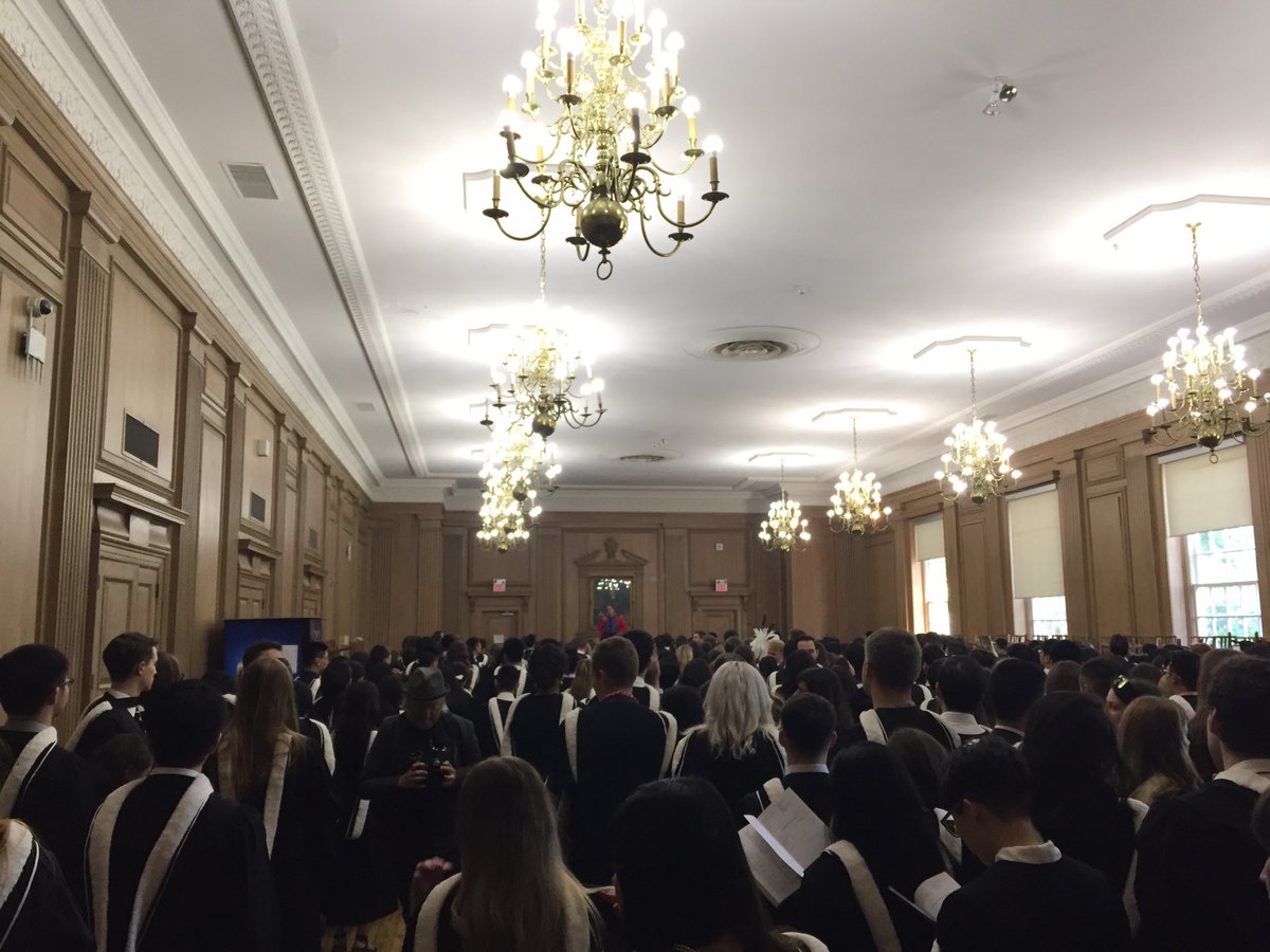 Trinity_College's tweet photo. Todayโs the big day! Trinity graduands get ready to head over to Convocation Hall. Congratulations! #trinitygrad18 #uoftgrad18 https://t.co/d0IyMXXSvw