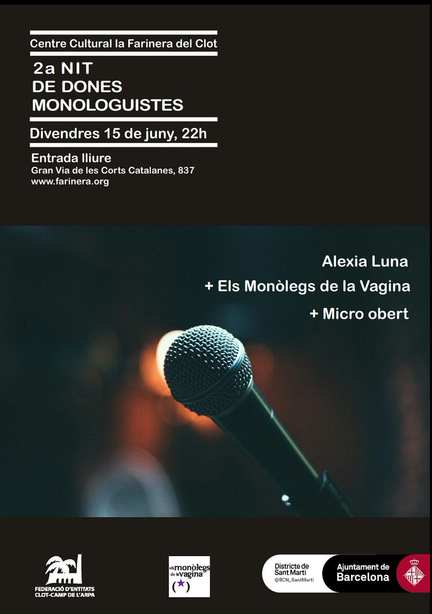 lesvagines's tweet photo. Avui, a la 2a nit de dones monologuistes, vaginarem a @lafarinera amb l'Alèxia Luna! No us ho perdeu! https://t.co/jsHNgev7SO