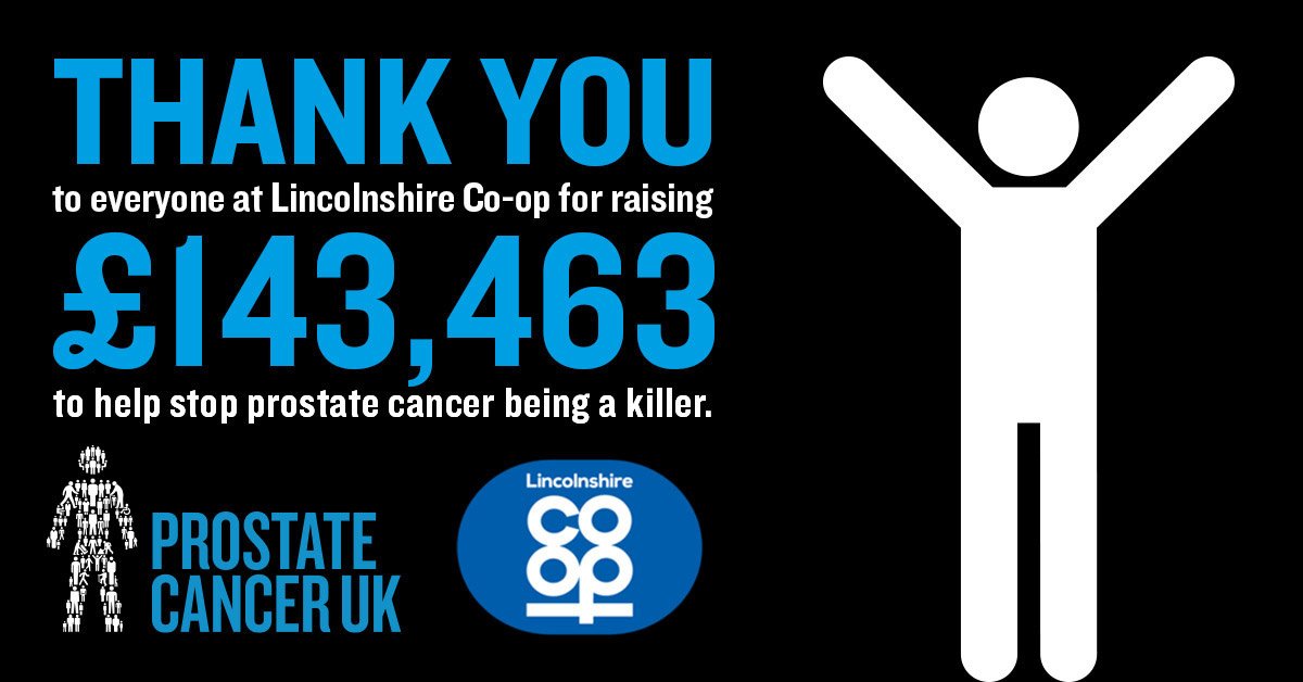 Huge thank you to @lincscoop for their massive fundraising efforts! 🙌

We're delighted to announce that they've raised £143,463 which will go towards funding vital research to help beat prostate cancer. 💪

Read more about the partnership here: lincolnshire.coop/news-and-blogs…