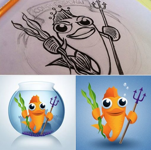 CINQ Friday time capsule. Here are some variations of a fish illustration we did a few years ago for a local aquarium store. We have a lot of fun illustrating characters for branding projects. What can CINQ create for you? #CINQFridayTimeCapsule