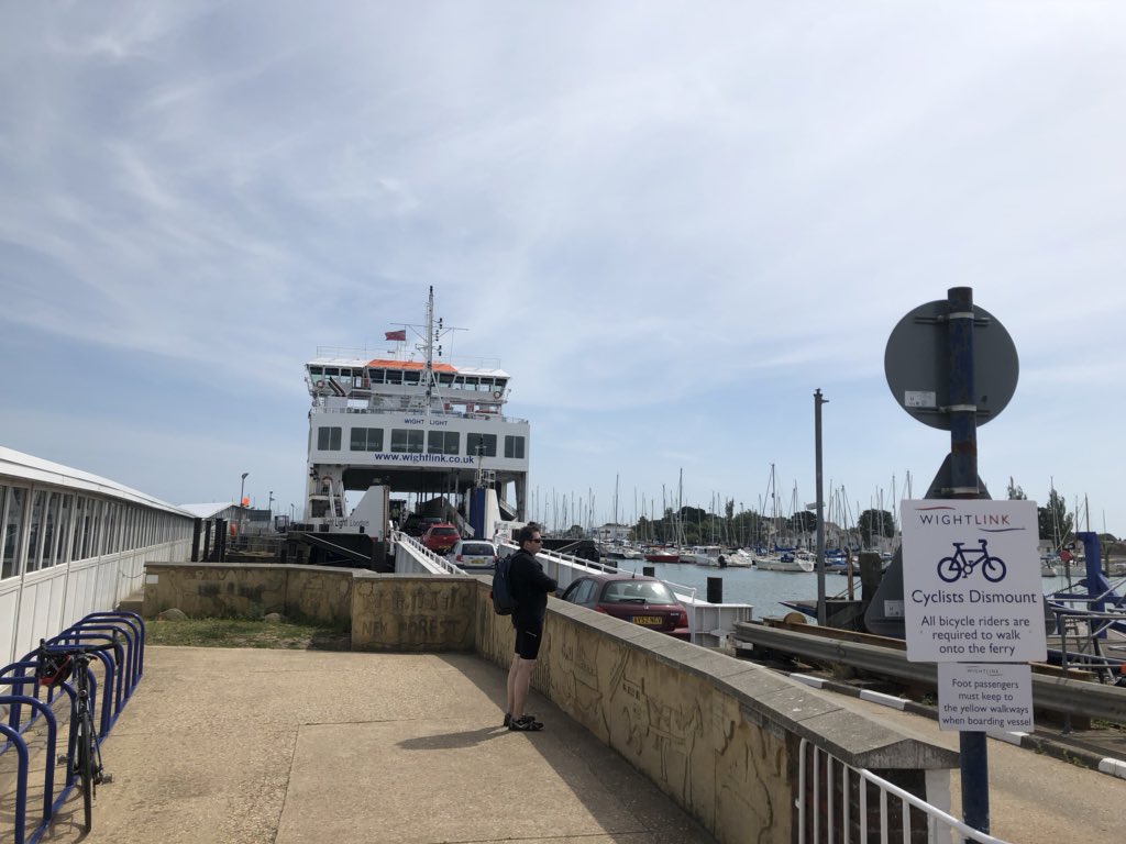 VeryRustyDub's tweet image. Boarding the ferry #IOW110 Lymington no cycling here though!