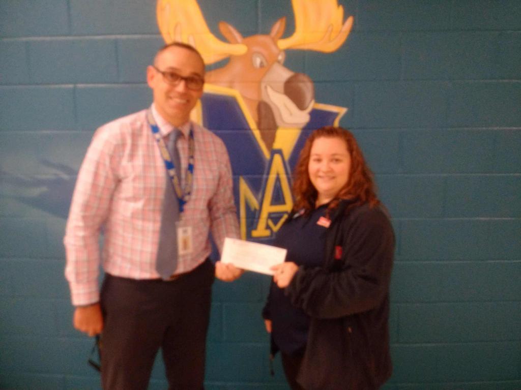 Our community is amazing! Thank you to the staff of the Newcastle Action Corner Irving who graciously donated their months tips to our Playground Project - Tracy Kelly presented Principal <a href="/henderj74/">Jamie Henderson</a> <a href="/Aitkenacademy/">Max Aitken Academy</a> with a cheque for $300.00! #letskeepgoing #forthekids